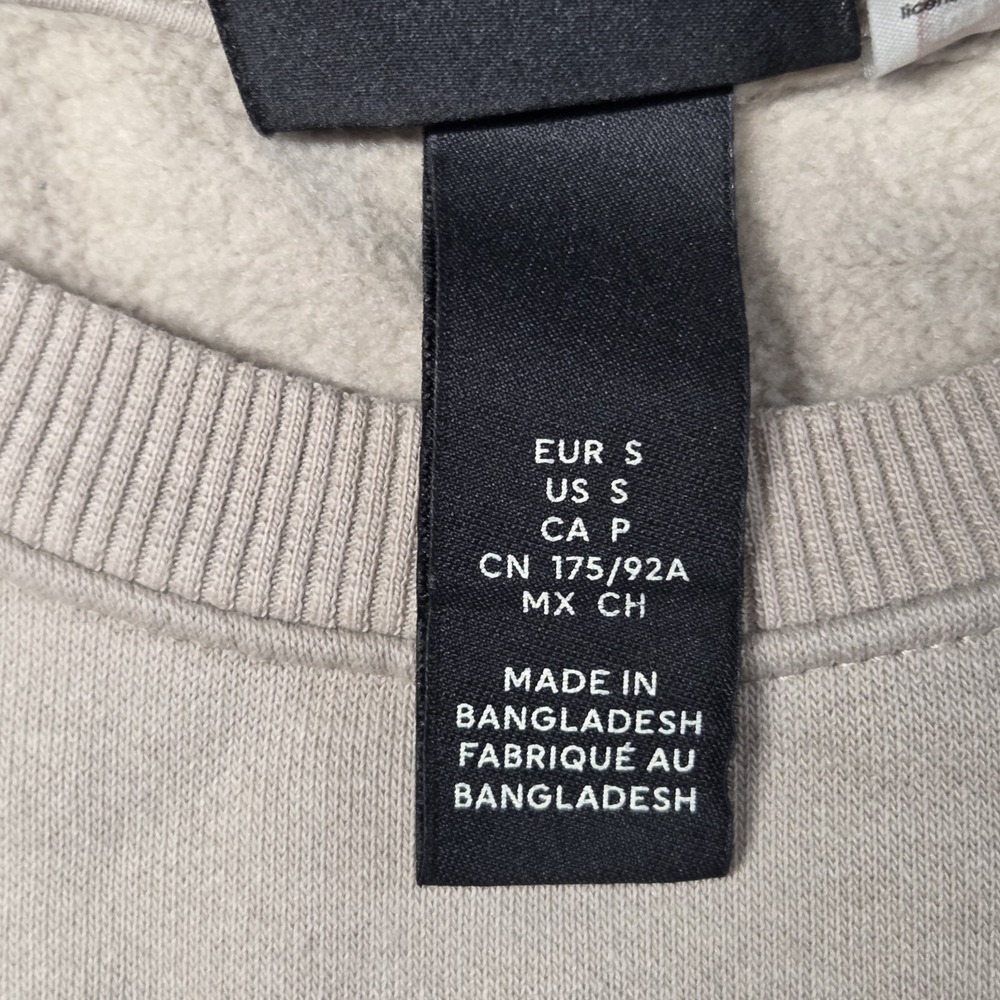 Harvard Sweatshirt Mens Small Beige H&M Regular Fit Crewneck Fleece Pullover - Picture 8 of 15